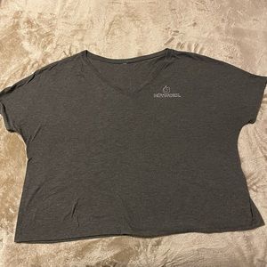 HOTWORX Slouchy V-Neck Tee Gray 2XL